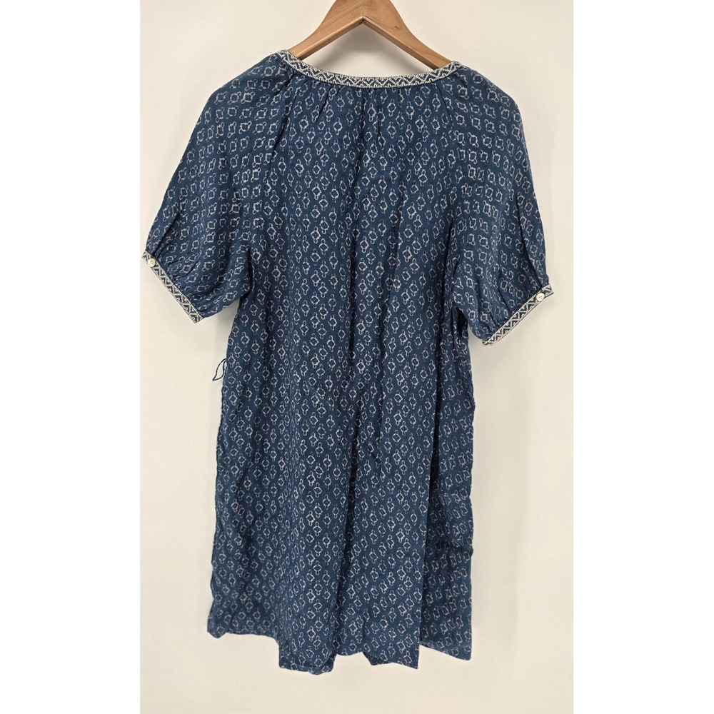 Faherty Blue Button-Front Mini Dress - Picture 5 of 6